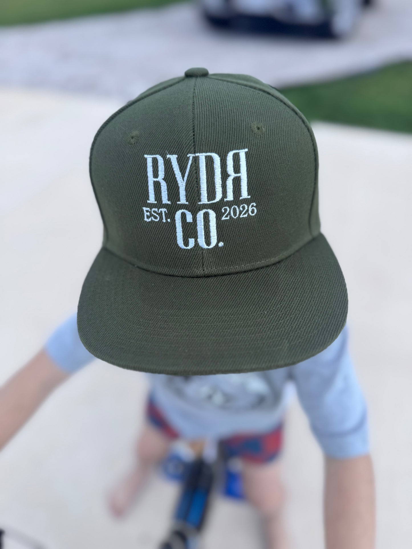 little boys trucker hat- olive green