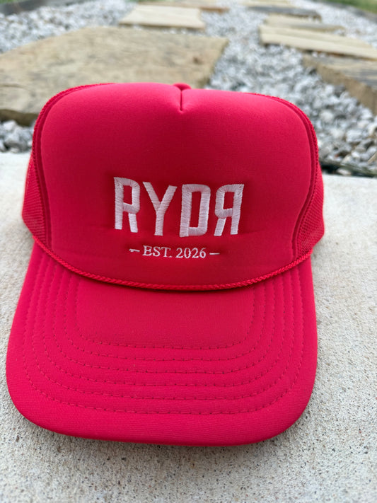 Red trucker hat