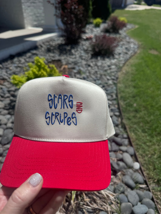 stars AND stripes trucker hat