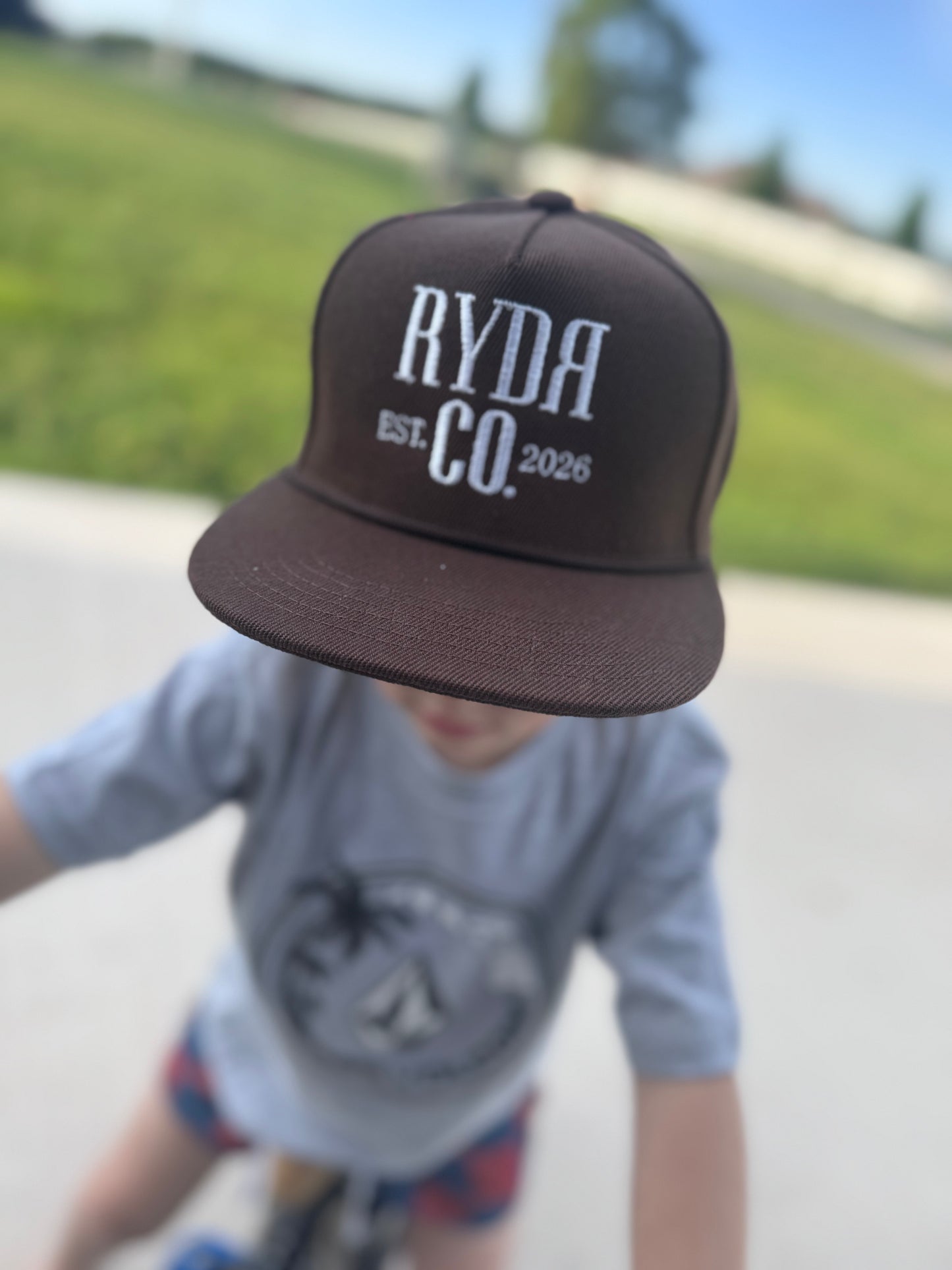 little boys trucker hat- dark brown