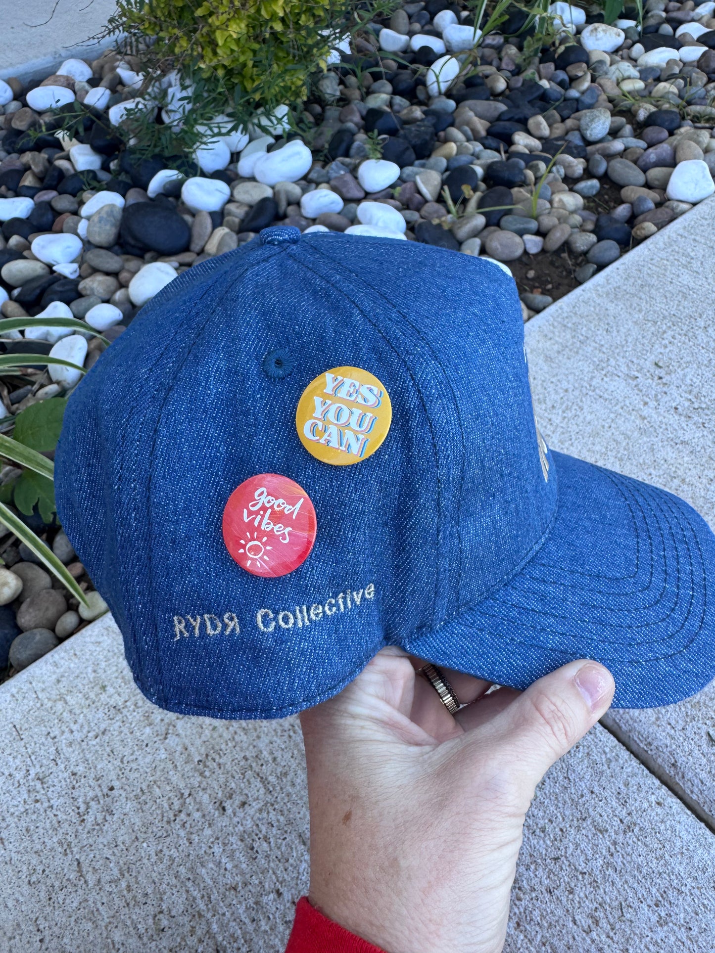 motherhood trucker hat with pins
