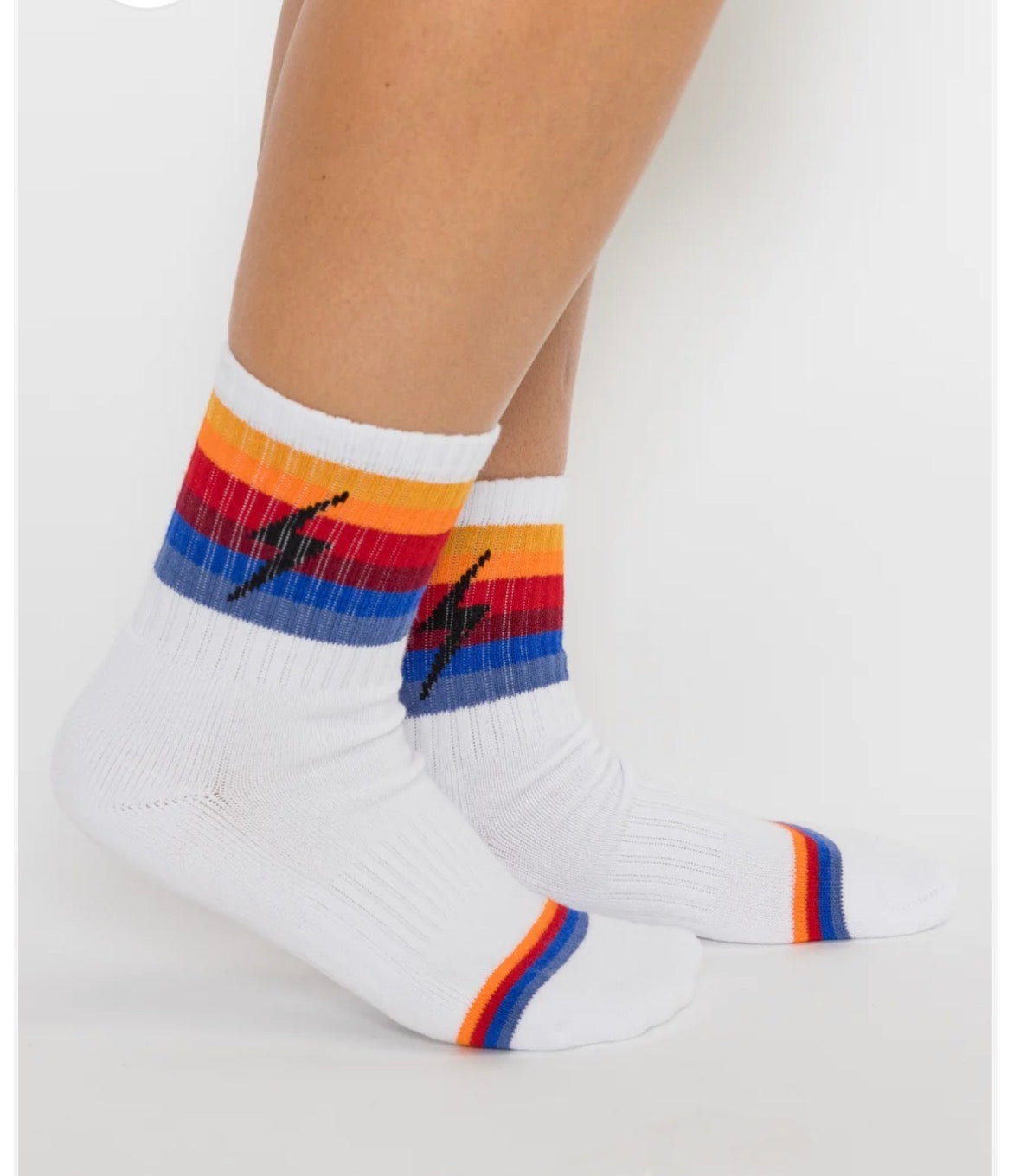 colorful lighting bolt socks